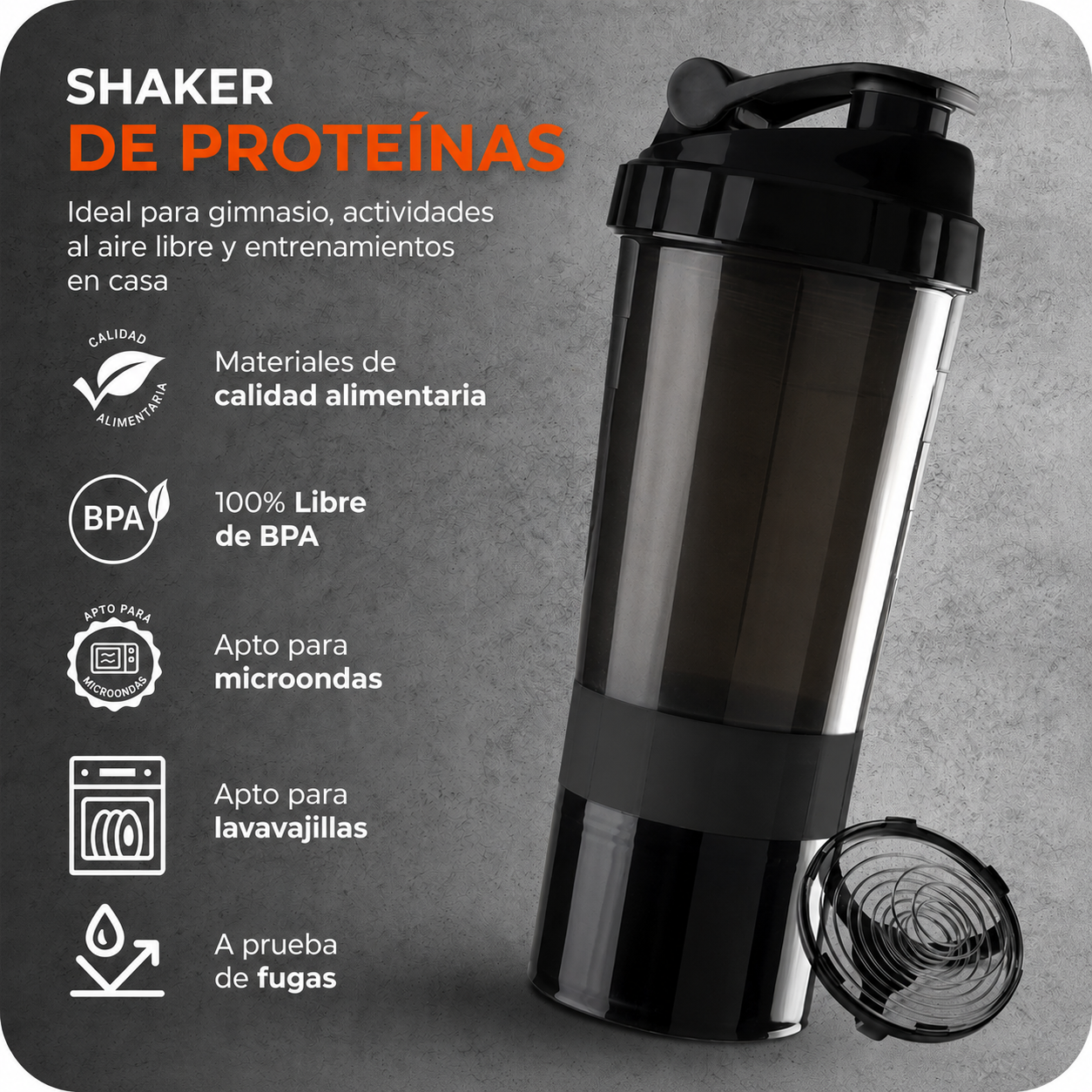 Shaker Deportivo Prontavita™  – Tus Proteínas Siempre Listas, Sin Excusas