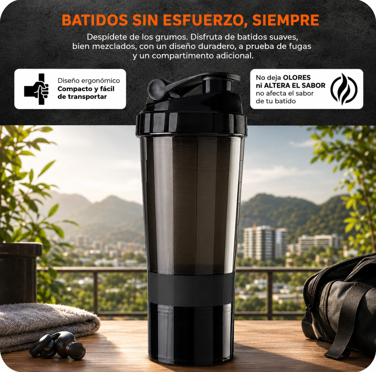 Shaker Deportivo Prontavita™  – Tus Proteínas Siempre Listas, Sin Excusas