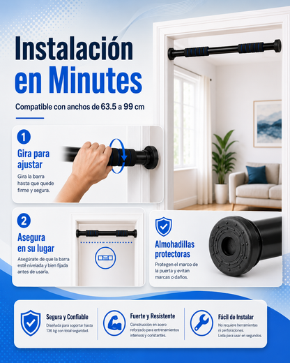 Barra de Dominadas Prontavita™  – El Gimnasio en Tu Puerta, Sin Obras